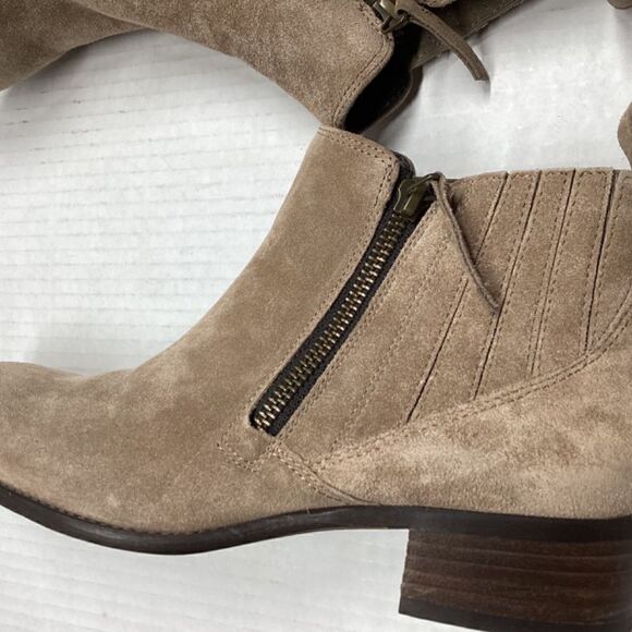 Paul Green Natalie Antelope Suede Taupe Ankle Boots Size 5 - Picture 10 of 12